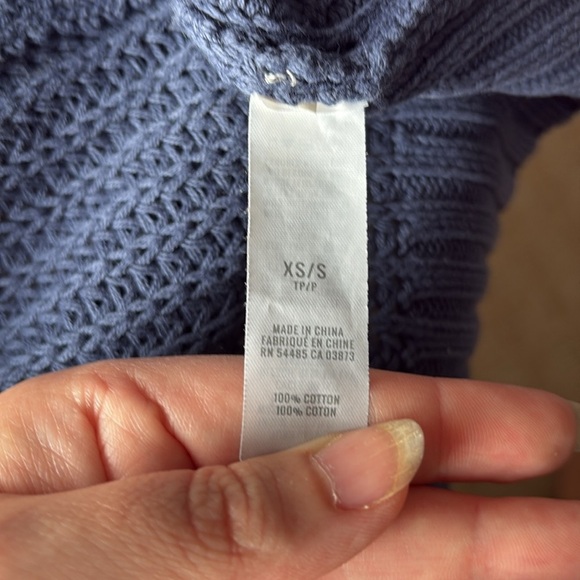 AERIE 100% Cotton Blue Knit Cardigan - Picture 6 of 8